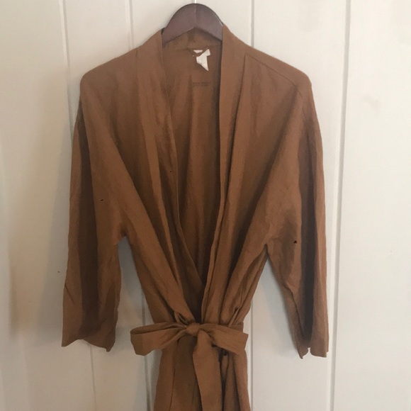 linen dressing gown h&m